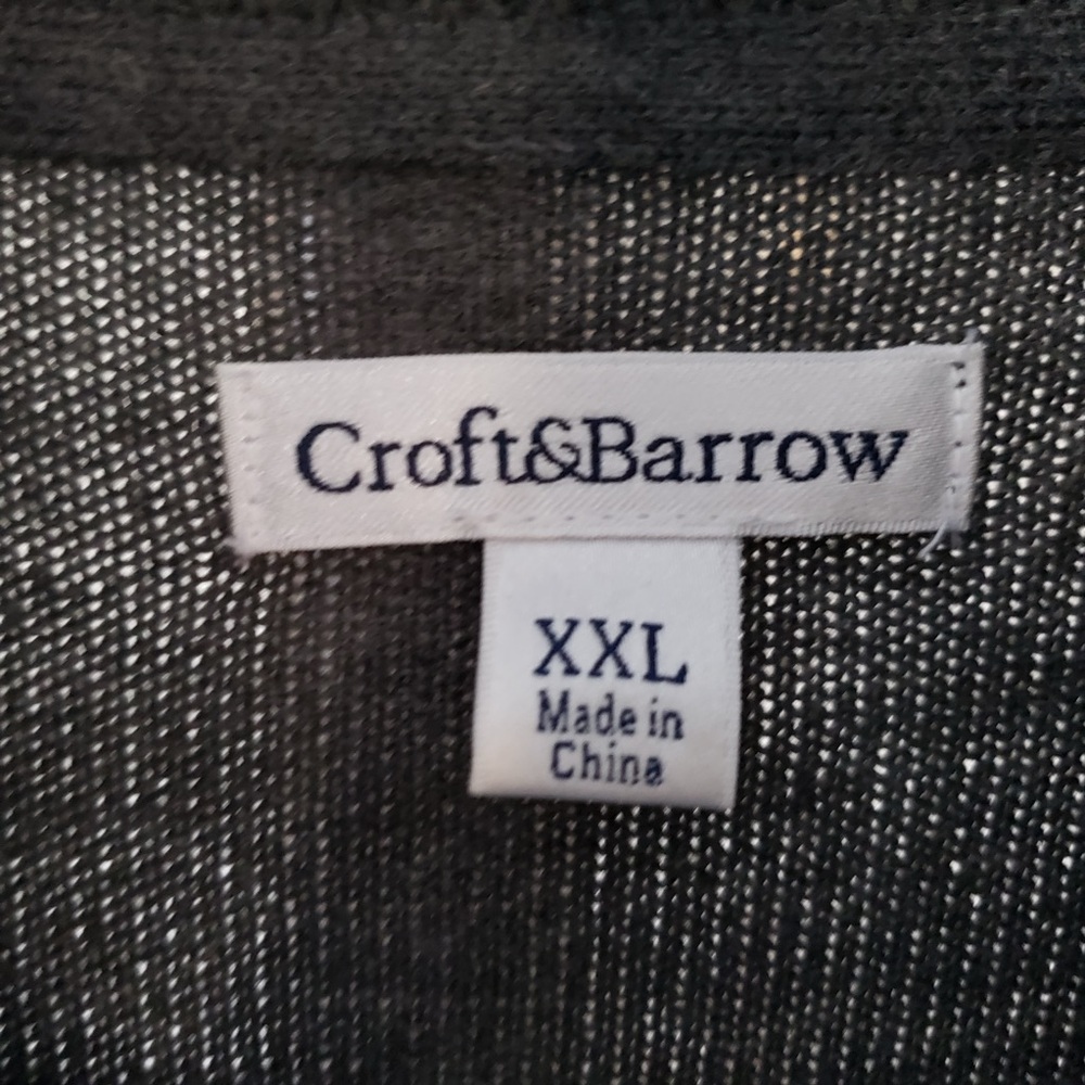 Croft & Barrow Charcoal Open Front Cardigan - Picture 3 of 4